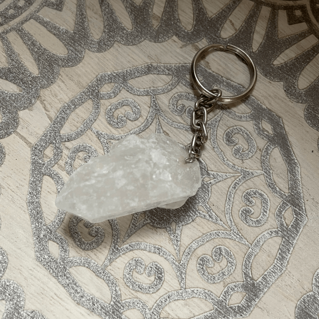 Clear Quartz Tip Keyring