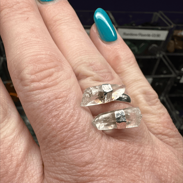Clear Quartz Ring Adjustable 