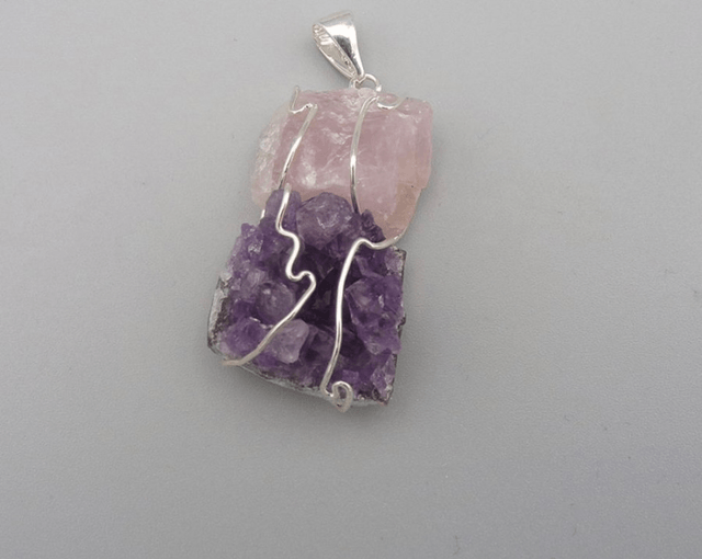 Amethyst Rose Quartz Dual Energy Pendant