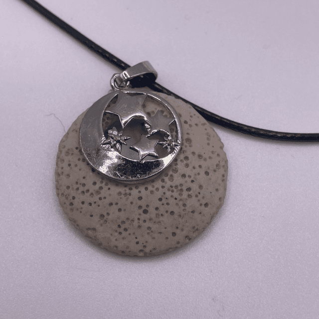Lava stone Moon and Stars Necklace