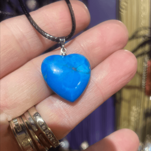 Blue Howlite Heart Pendant