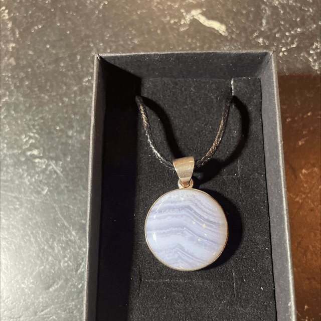 Blue Lace Agate silver Pendant 