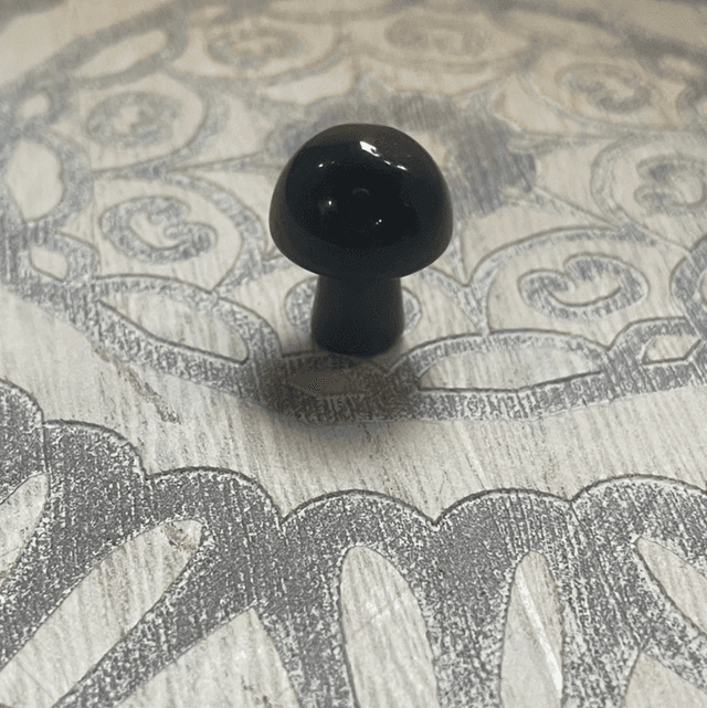 Mini Toadstool - Black Obsidian