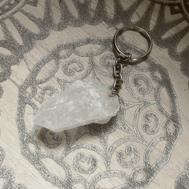 Clear Quartz Tip Keyring