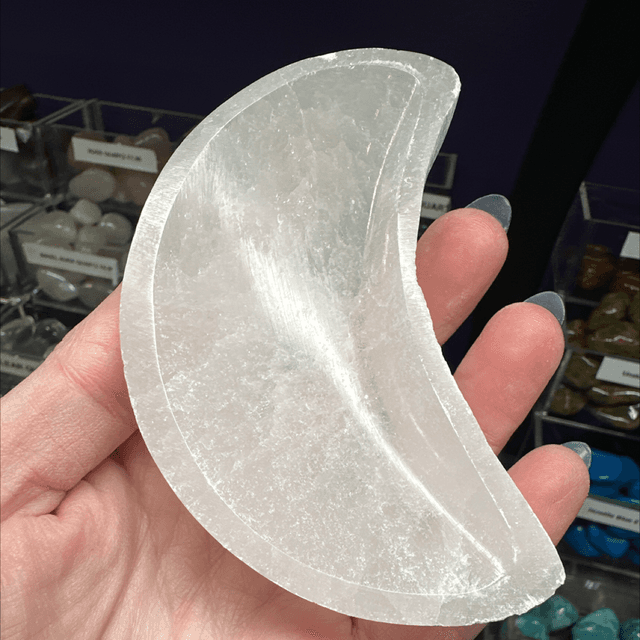 Selenite Moon Dish 