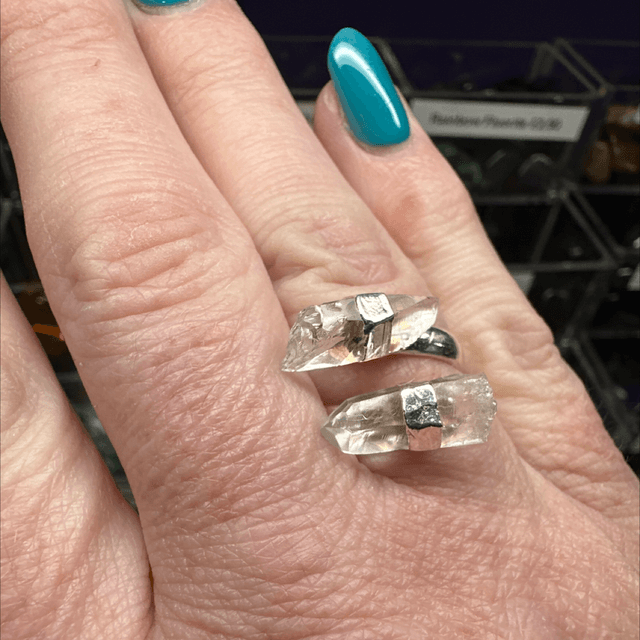 Clear Quartz Ring Adjustable 
