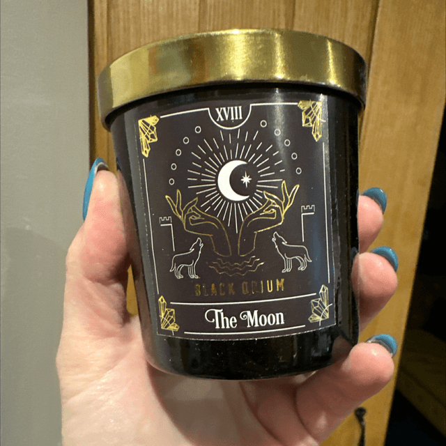 The Moon Black Opium Tarot Candle 