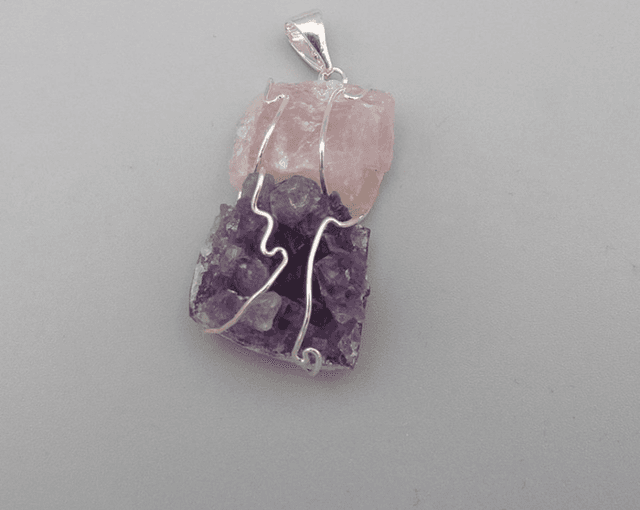 Amethyst Rose Quartz Dual Energy Pendant